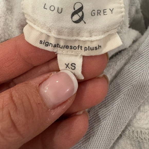 Lou & Grey long Sleeve Hoodie Dress gray XS nautical coastal soft G - Picture 5 of 9